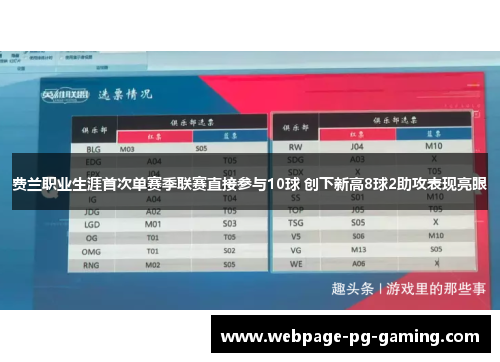 费兰职业生涯首次单赛季联赛直接参与10球 创下新高8球2助攻表现亮眼